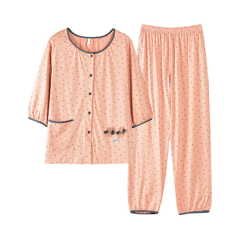 Peach Blossom padded PJ set in soft apricot hue, comfortable Indian loungewear by ZeroBra brand