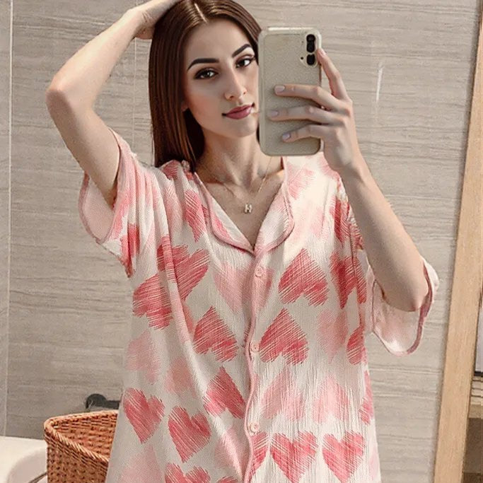 Scribble Hearts Button-Down Set โ With Padded Soft Love