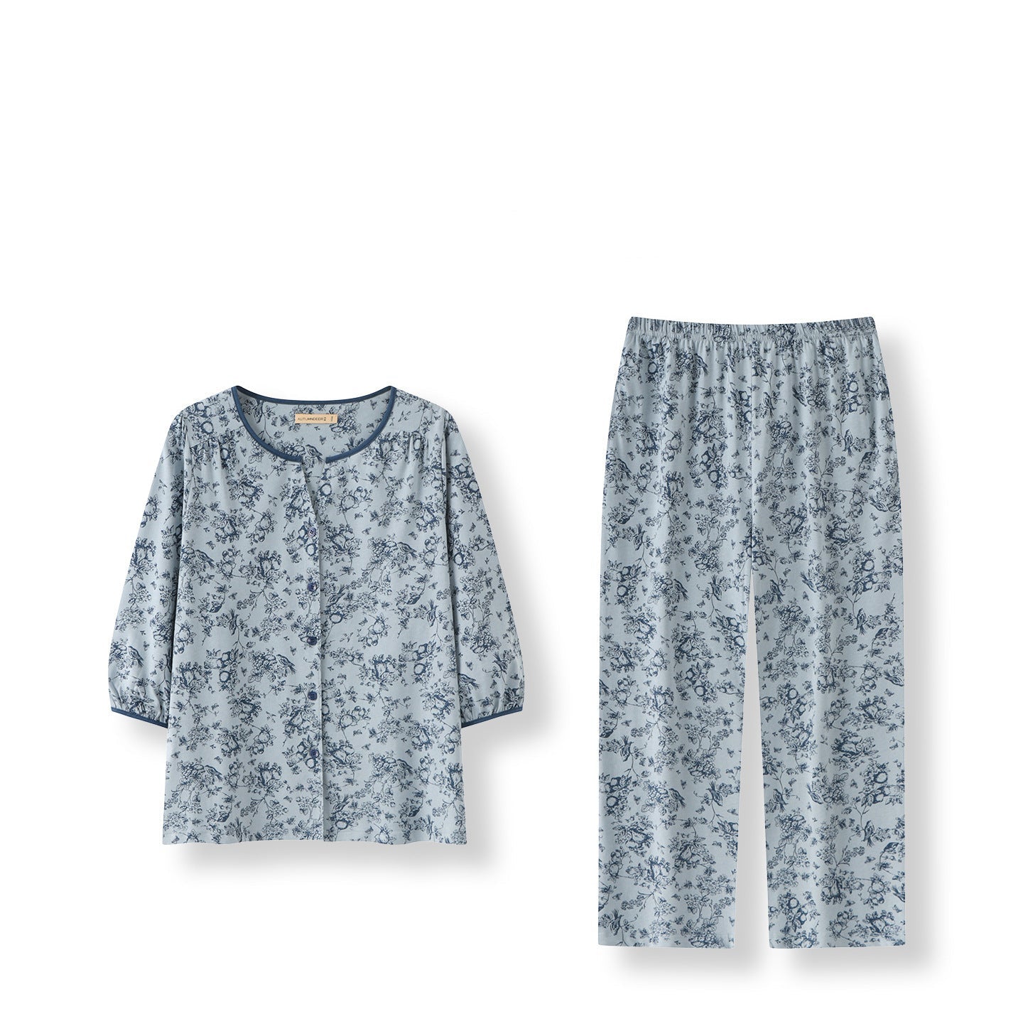 Bluebell Garden Lounge Set in vintage floral print - comfortable padded bra and matching pajamas by ZeroBra