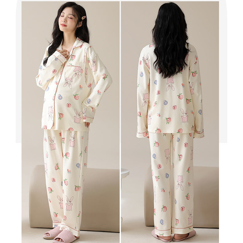 Cream Bunny Padded Feeding Night Suit
