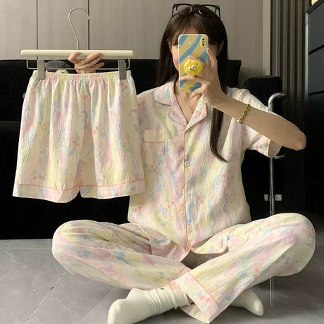 Pastel Dreamscape 3-Piece Padded Night Suit