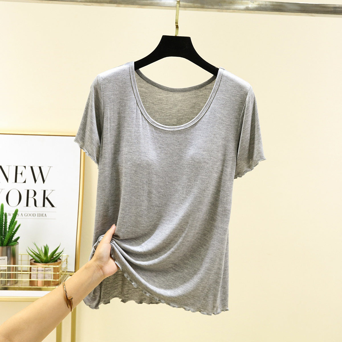 ZeroBra FeatherSoft Built-In Bra Lounge Tee in comfortable everyday style, perfect Indian lingerie solution