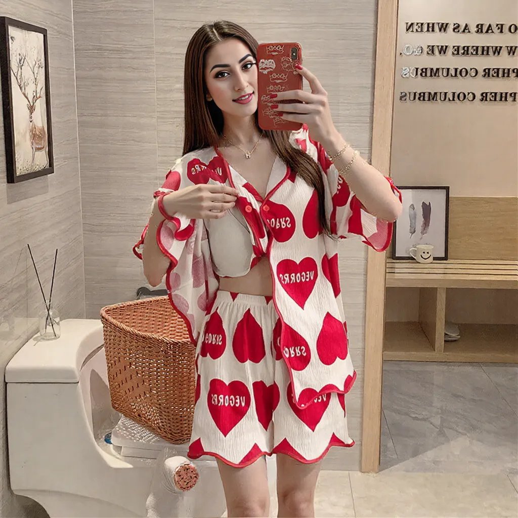 Heart Pop Button-Down Set – With Padded Love Mode