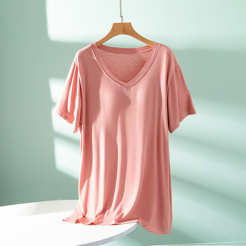 Heart Crush Built-In Bra Ruffle Top in soft pink with flirty ruffles - comfortable Indian lingerie by ZeroBra