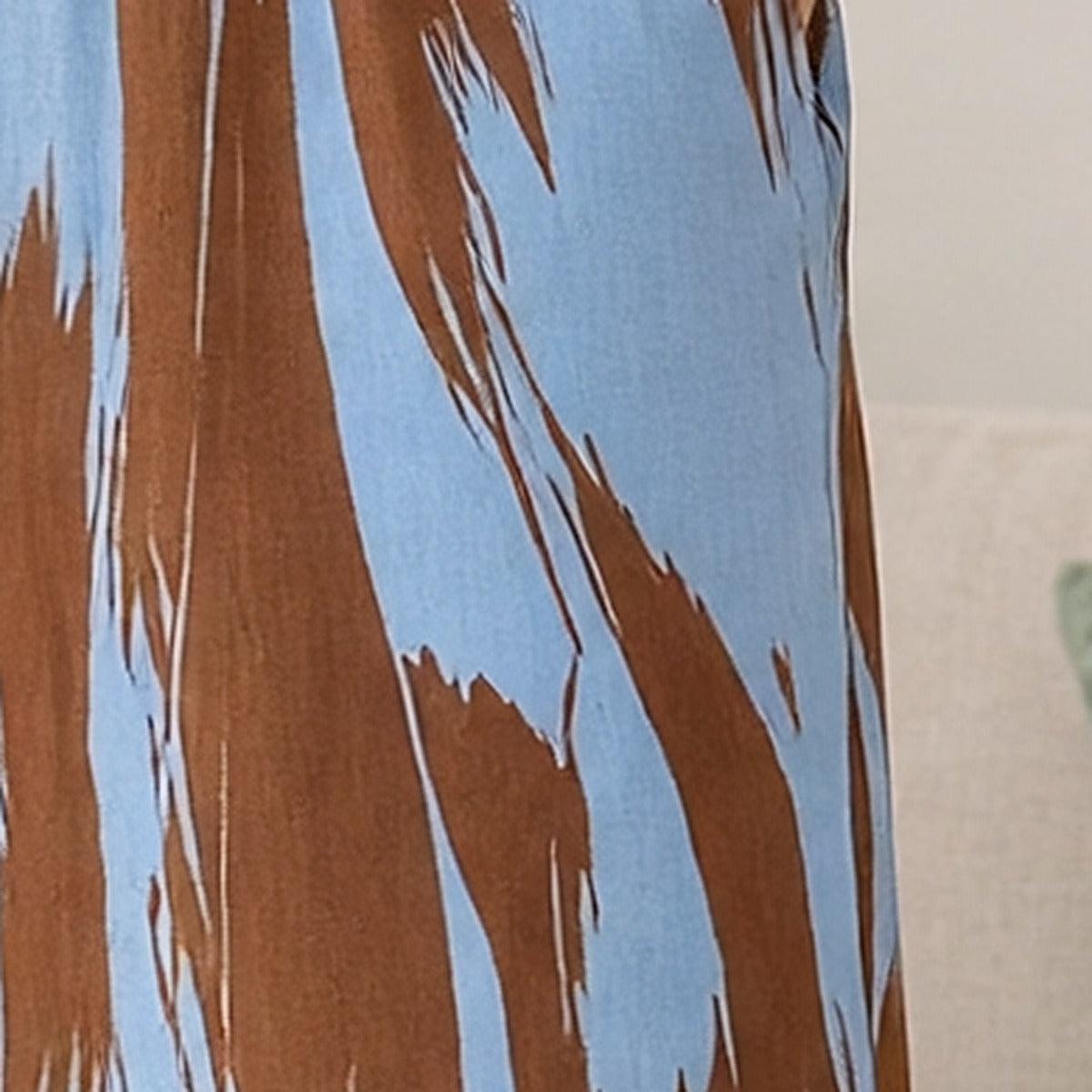 Abstract Sky Blue Wide-Leg Lounge Pants