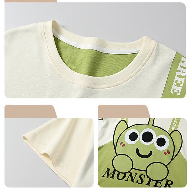 Alien Graphic Built - In Bra Lounge Set – Playful & Comfy - Zero Bra