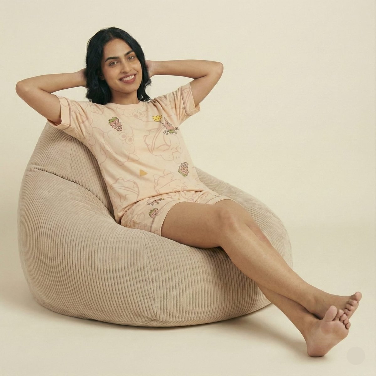 Berry Blush Cartoon Padded PJ Set With Pockets โ Summer Edition - Zero Bra