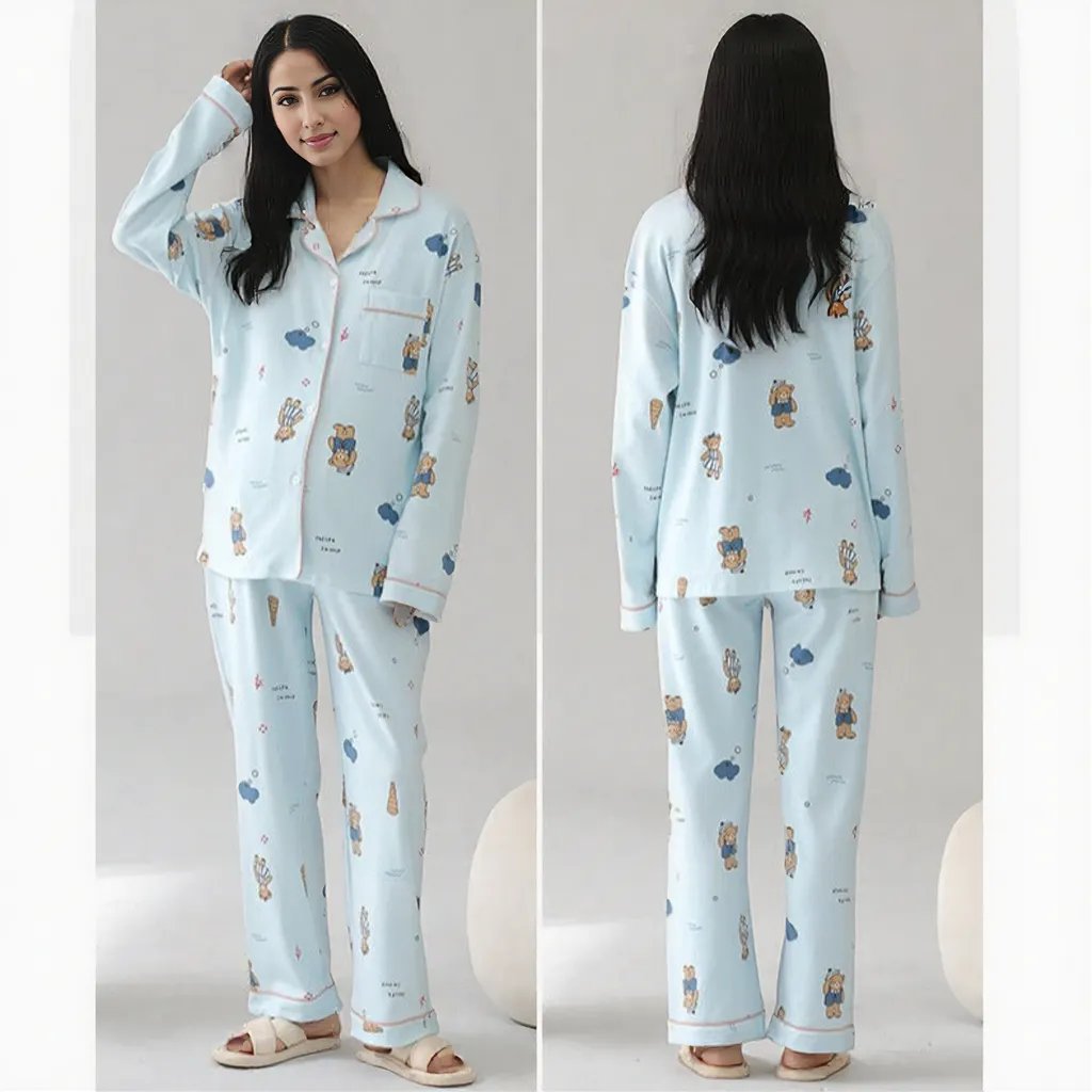 Blue Bear Maternity Padded PJ Set – Cute Comfort, Bump to Beyond - Zero Bra