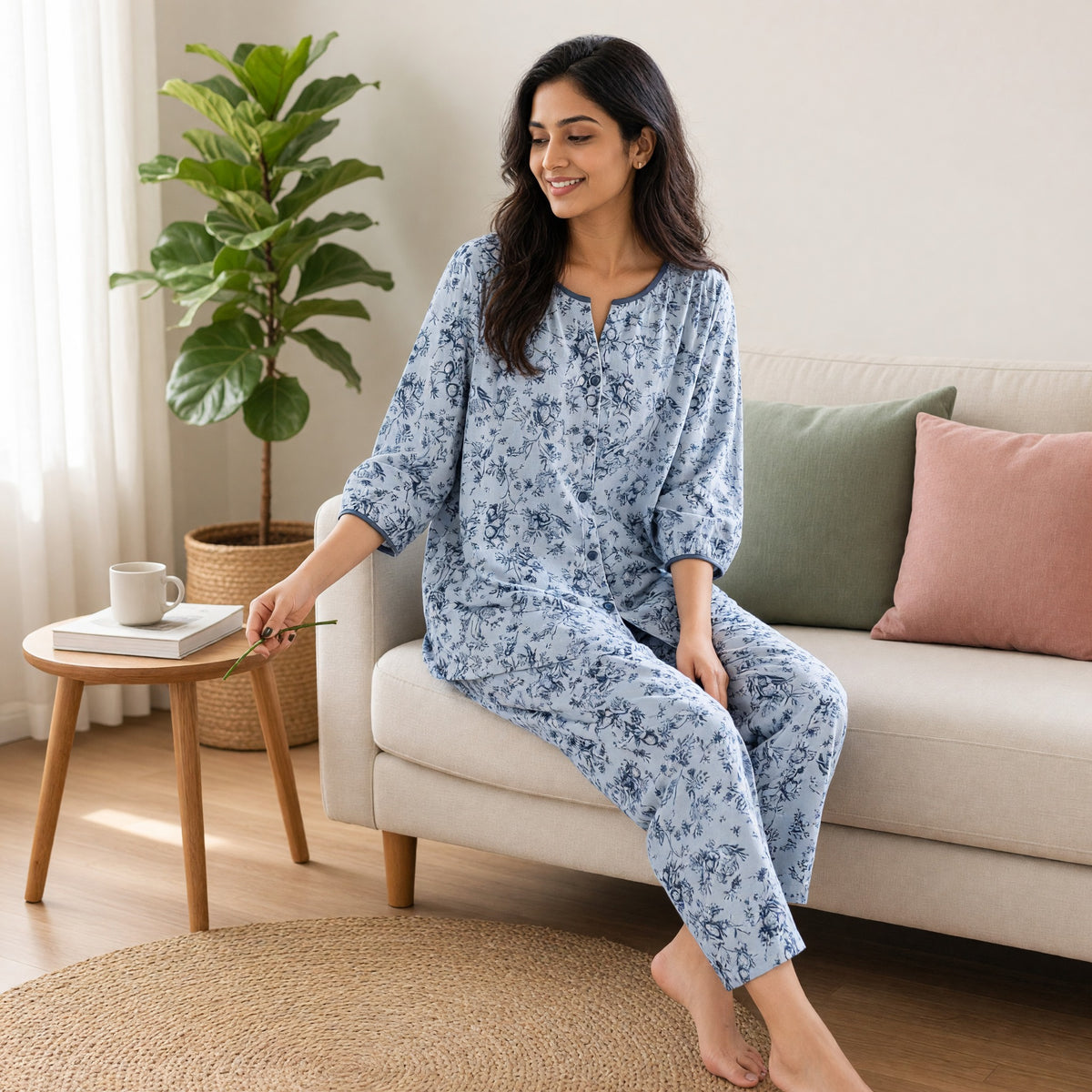 Bluebell Garden Padded Night Suit