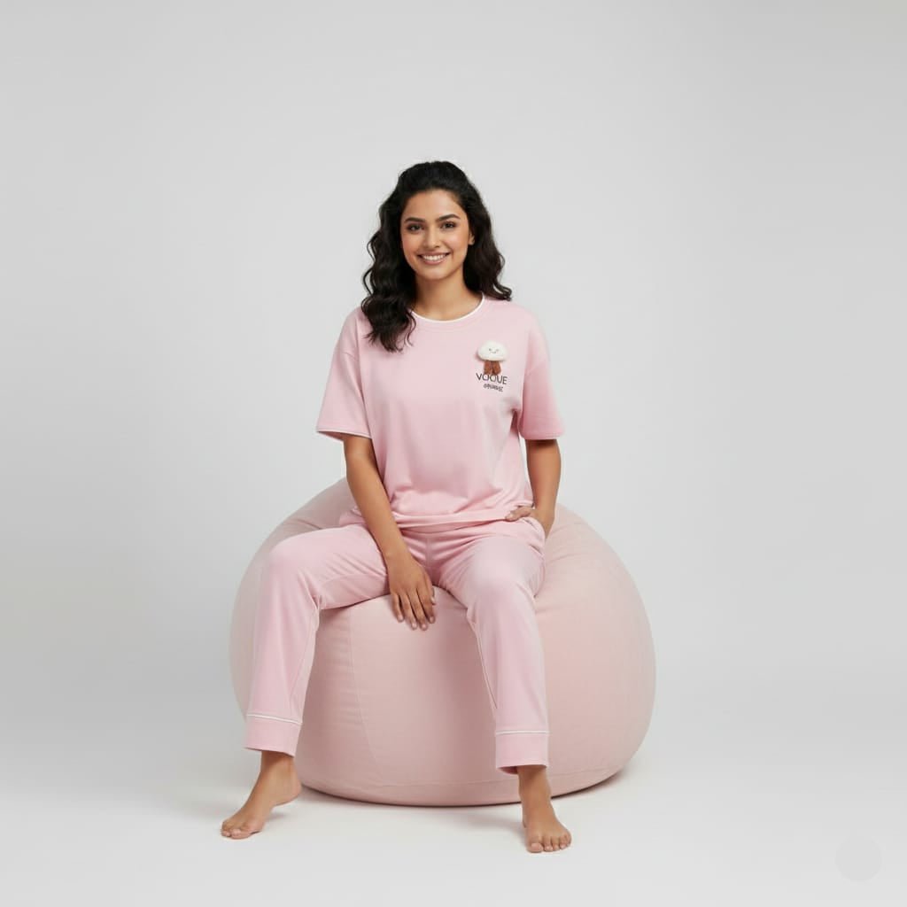 Blush Cloud PJ Set – With Padded Bliss - Zero Bra