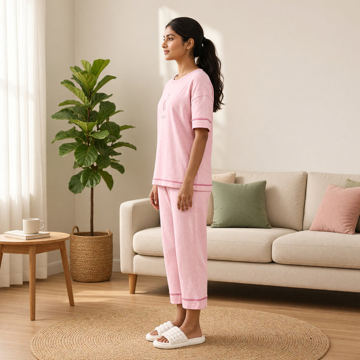 Blush Meow Padded Night Suit