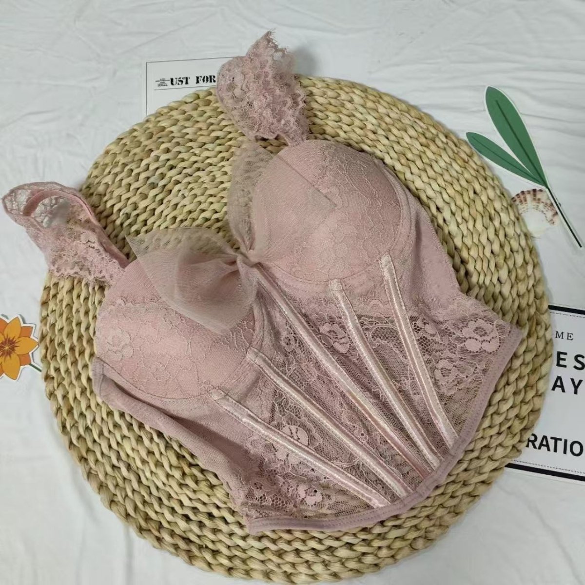 Blush Romance Built - In Bra Corset Top β Lace Me Up Edition - Zero Bra