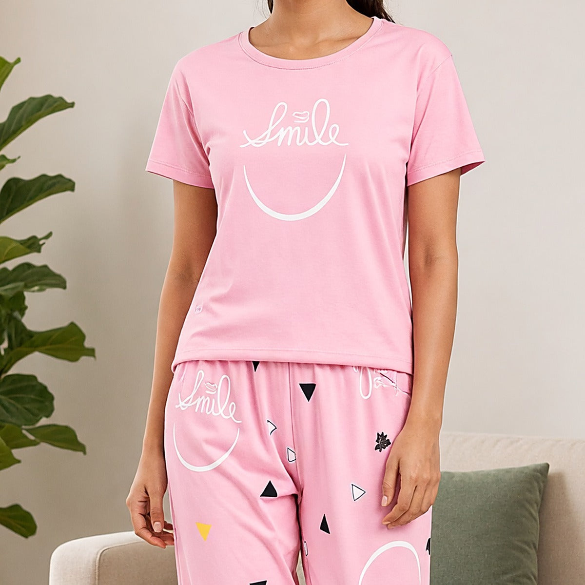 Blush Smile Padded Night Suit