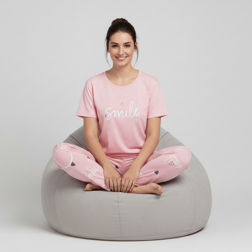 Blush Smile PJ Set – With Padded Bliss - Zero Bra