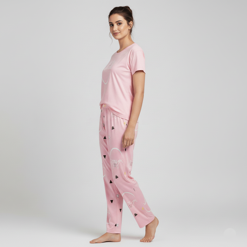 Blush Smile PJ Set – With Padded Bliss - Zero Bra