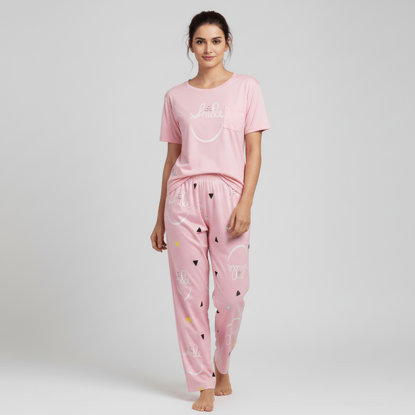 Blush Smile PJ Set – With Padded Bliss - Zero Bra