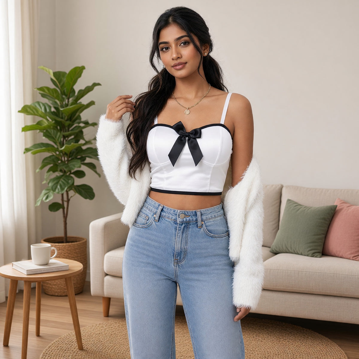 Bow-Tie Built-in Bra Bustier