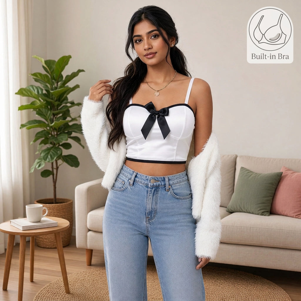 Bow-Tie Built-in Bra Bustier