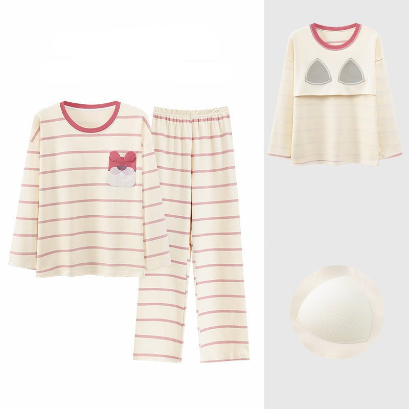 Bunny Pocket Striped PJ Set – Padded Magic - Zero Bra