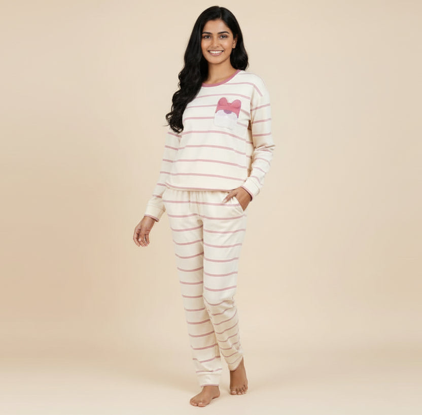 Bunny Pocket Striped PJ Set – Padded Magic - Zero Bra