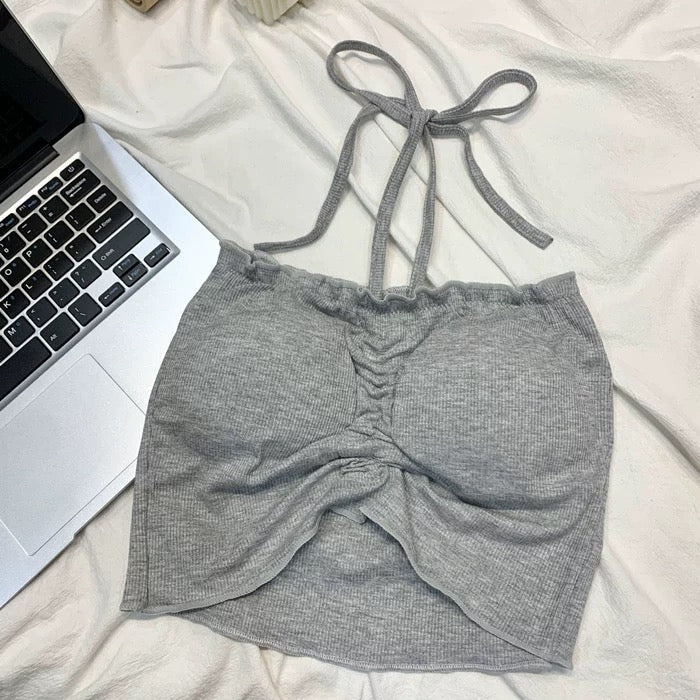 Casual Chic Ruched Built - In Bra Top – Effortlessly Stylish - Zero Bra