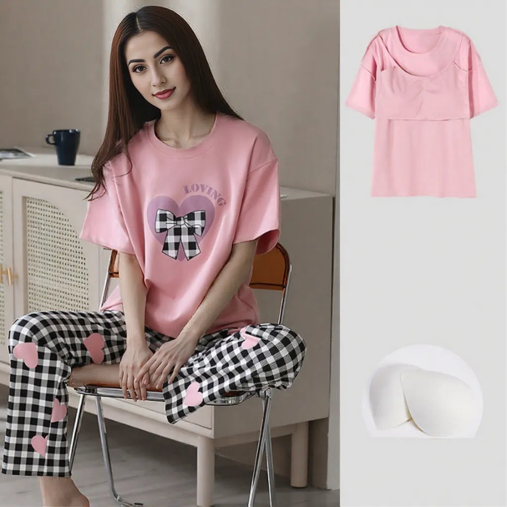 Checkmate Cutie PJ Set – With Padded Love & Bows - Zero Bra