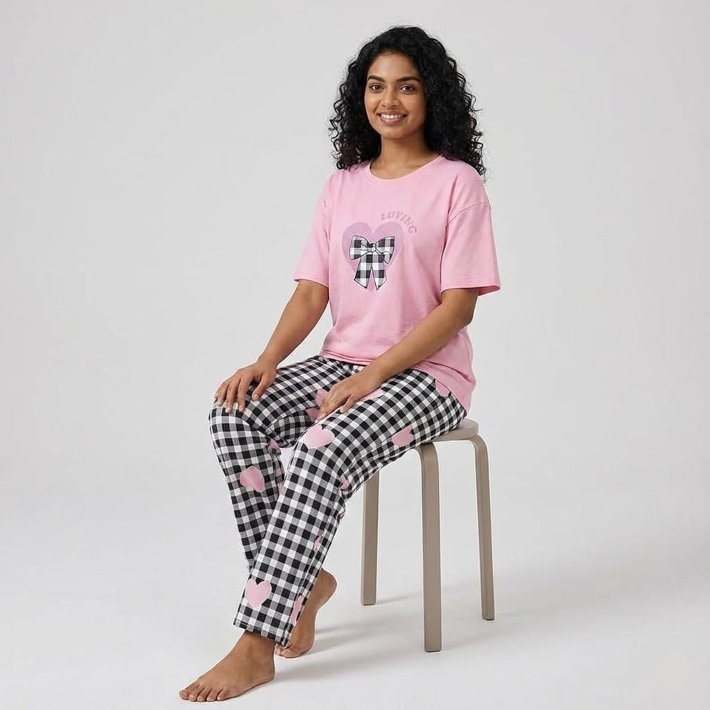 Checkmate Cutie PJ Set – With Padded Love & Bows - Zero Bra