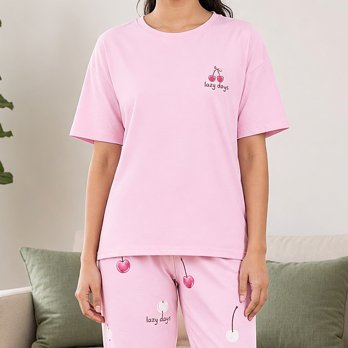 Cherry Whisper Padded Night Suit