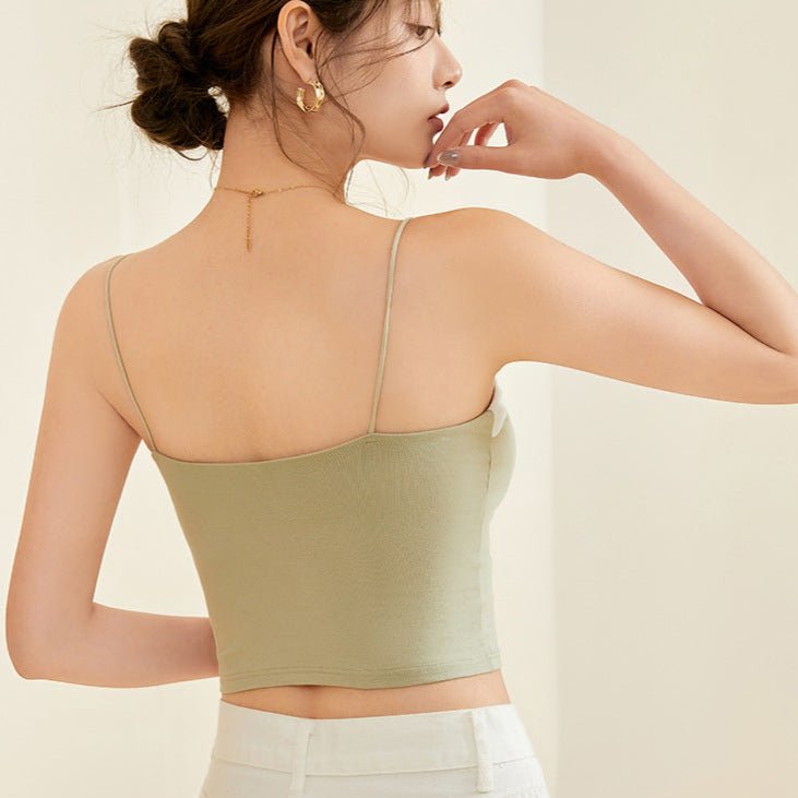 Chic Contrast Built - In Bra Cami – Sleek & Stylish - Zero Bra