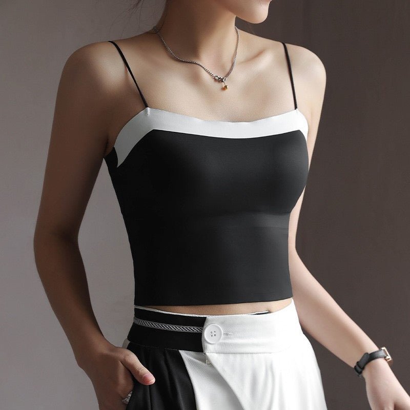 Chic Contrast Built - In Bra Cami – Sleek & Stylish - Zero Bra
