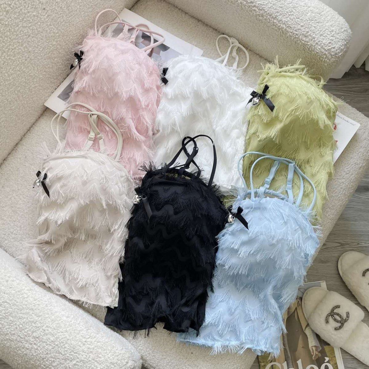 Chic Fringe Built - In Bra Top – Playful & Stylish - Zero Bra