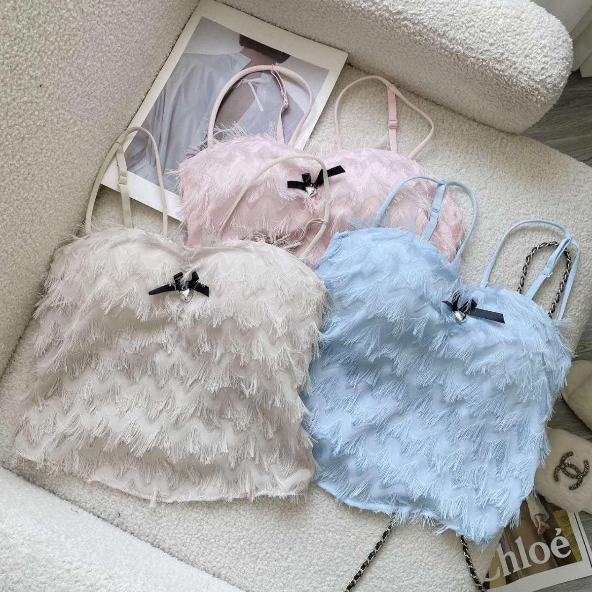 Chic Fringe Built - In Bra Top – Playful & Stylish - Zero Bra