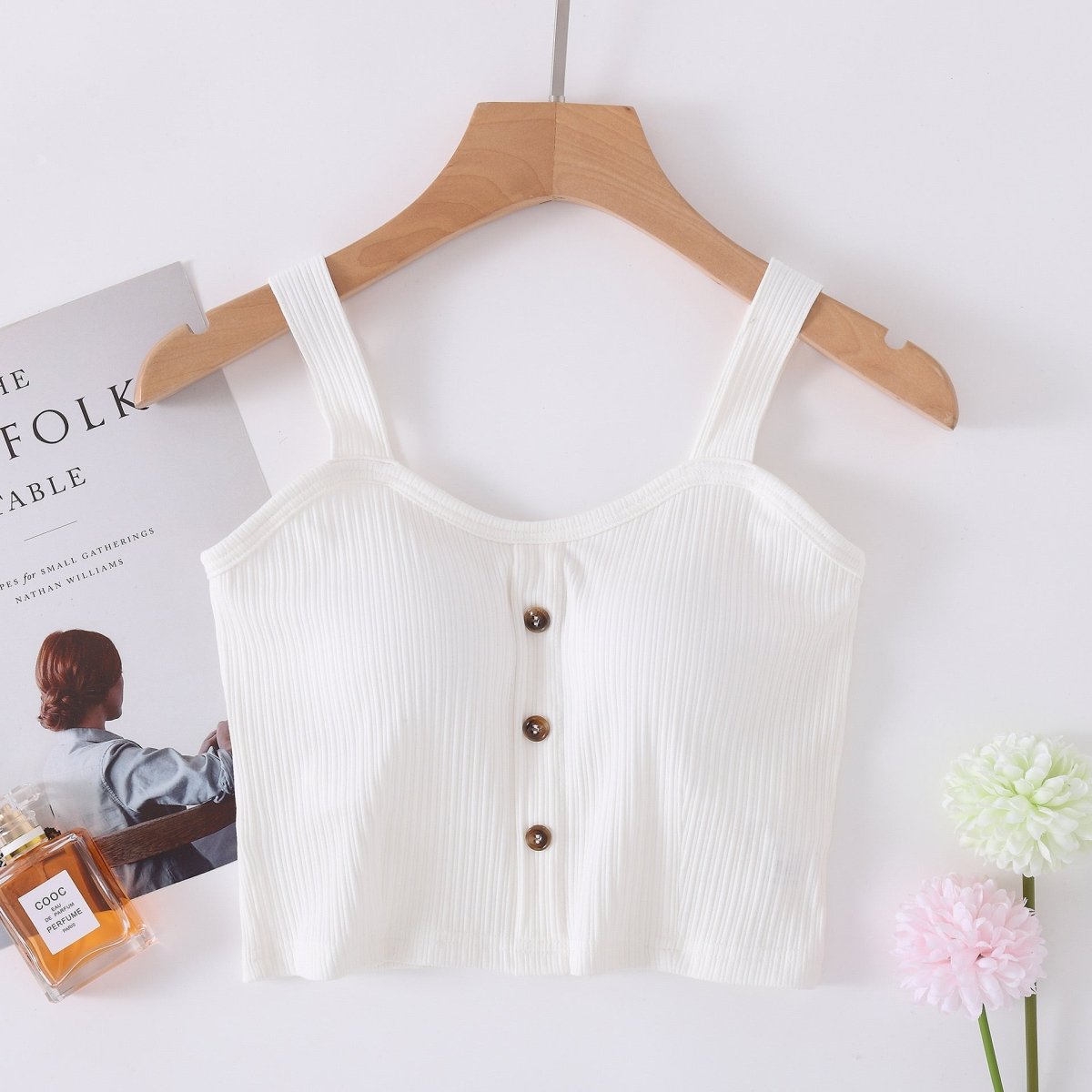 Chic Ribbed Button - Up Crop Top – The Ultimate Trendsetter! - Zero Bra