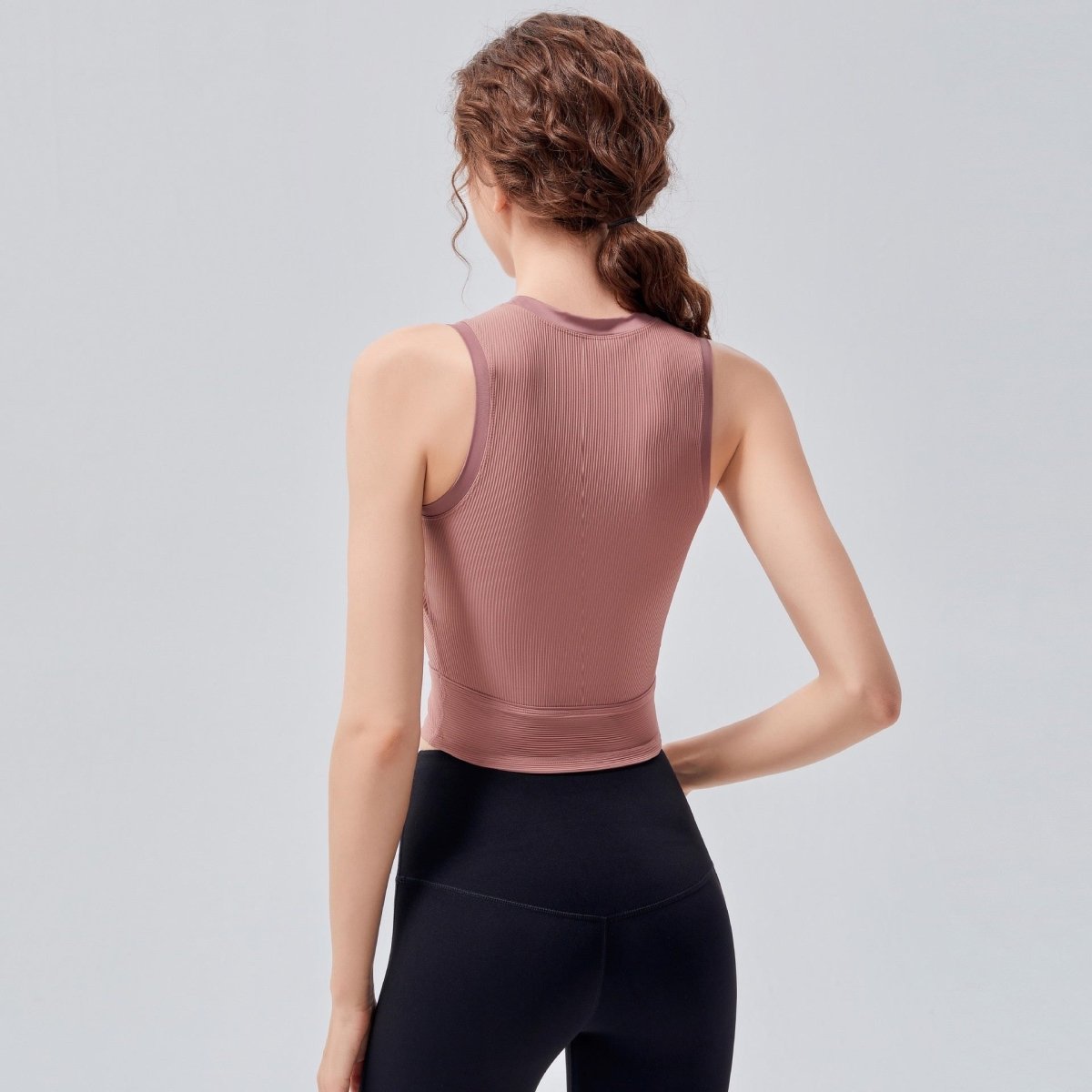 Chic Ribbed High - Neck Tank - Zero Bra