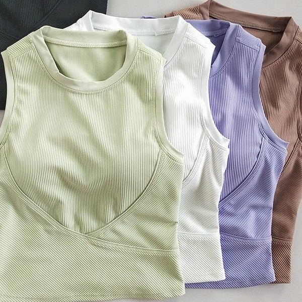 Chic Ribbed High - Neck Tank - Zero Bra