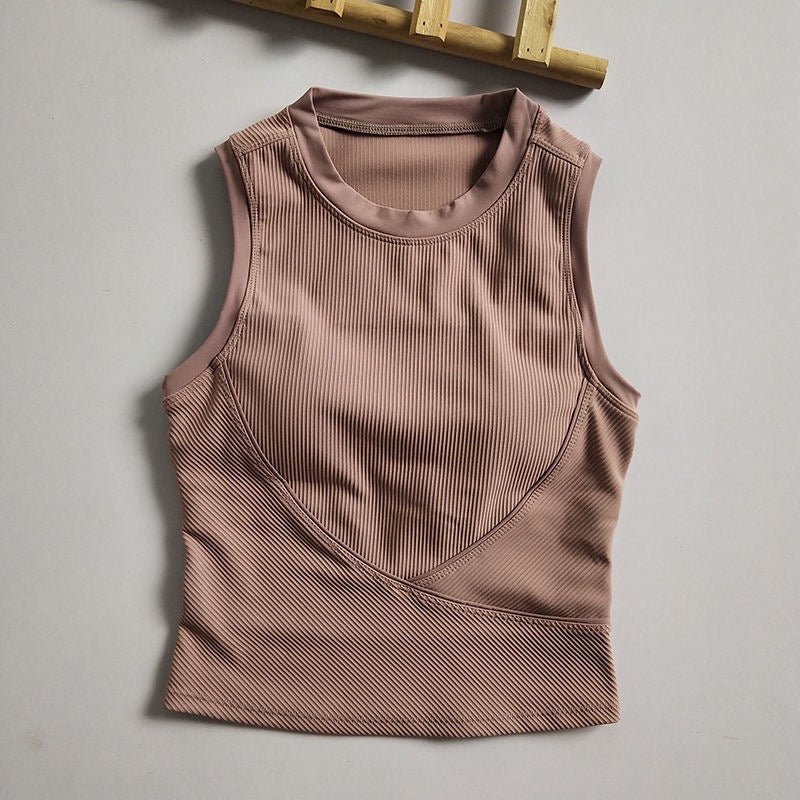 Chic Ribbed High - Neck Tank - Zero Bra