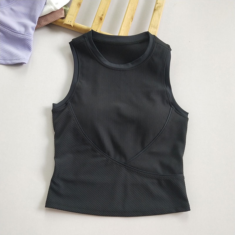 Chic Ribbed High - Neck Tank - Zero Bra