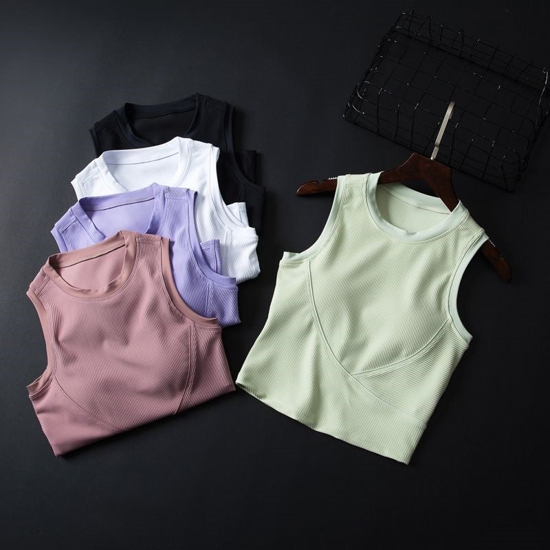 Chic Ribbed High - Neck Tank - Zero Bra