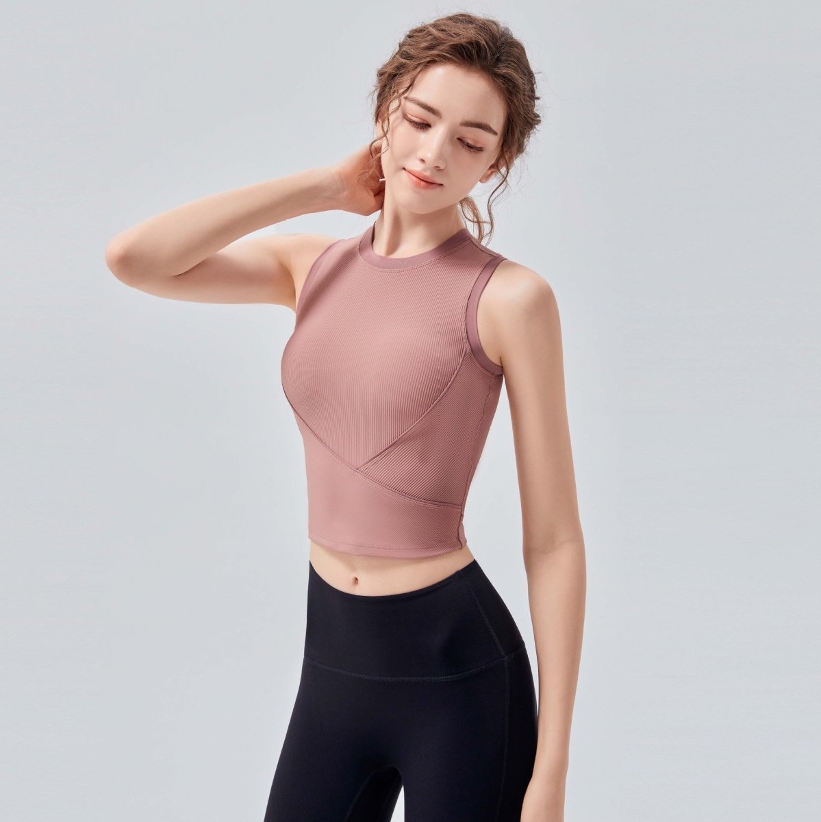 Chic Ribbed High - Neck Tank - Zero Bra