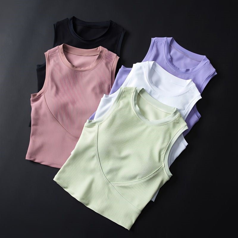 Chic Ribbed High - Neck Tank - Zero Bra
