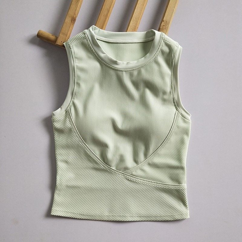 Chic Ribbed High - Neck Tank - Zero Bra