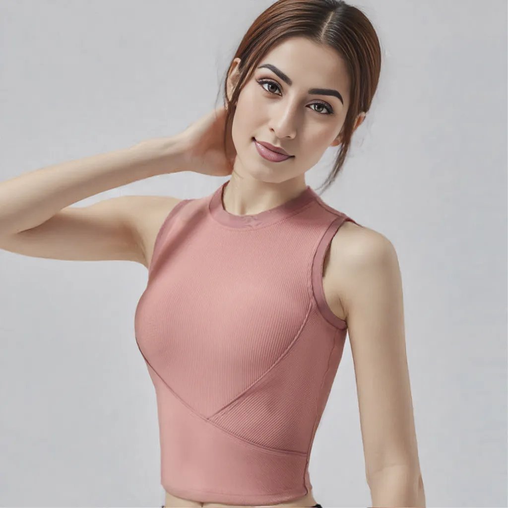 Chic Ribbed High - Neck Tank - Zero Bra