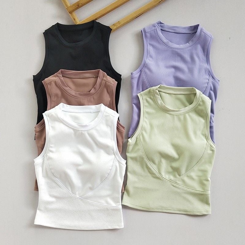 Chic Ribbed High - Neck Tank - Zero Bra