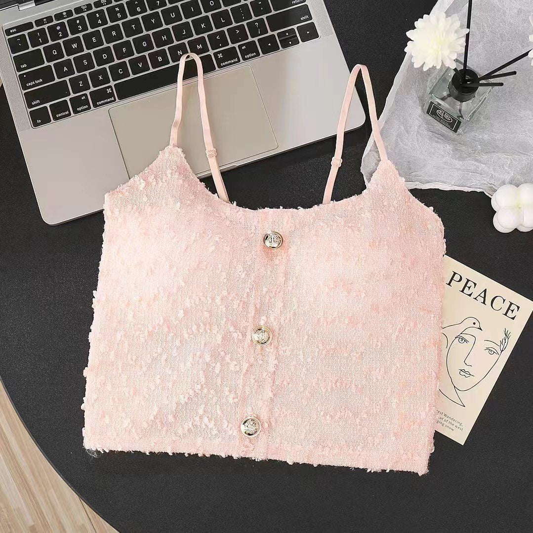 Chic Sequin Textured Built - In Bra Top – Glam & Elegant - Zero Bra
