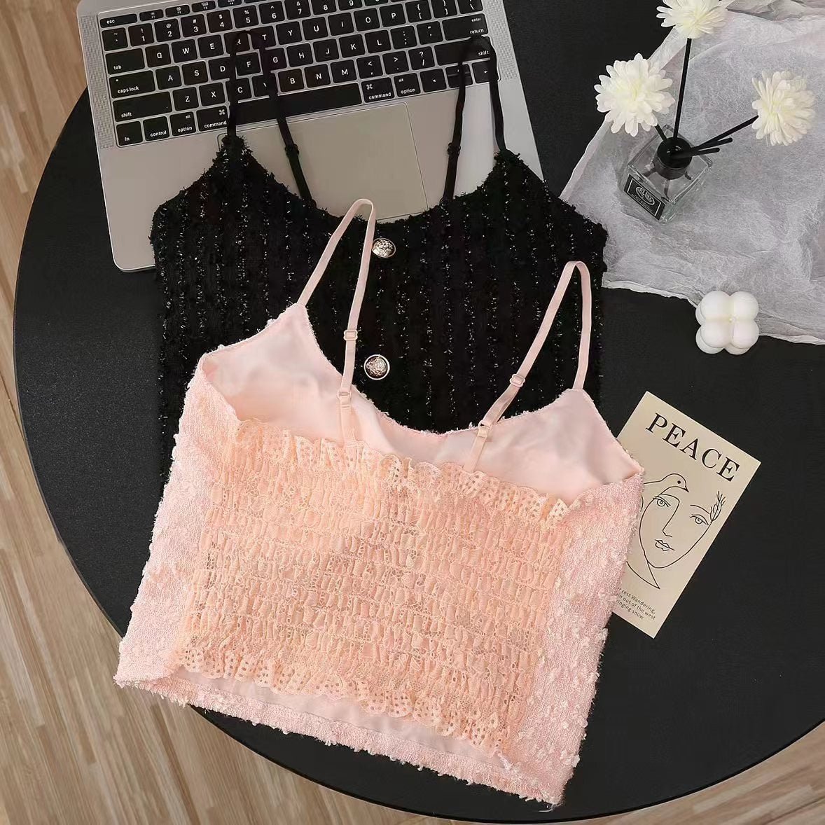 Chic Sequin Textured Built - In Bra Top – Glam & Elegant - Zero Bra