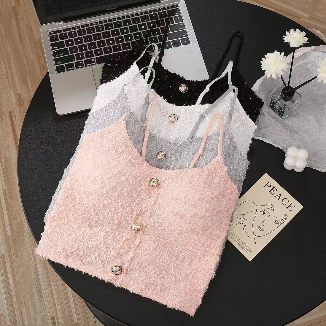 Chic Sequin Textured Built - In Bra Top – Glam & Elegant - Zero Bra