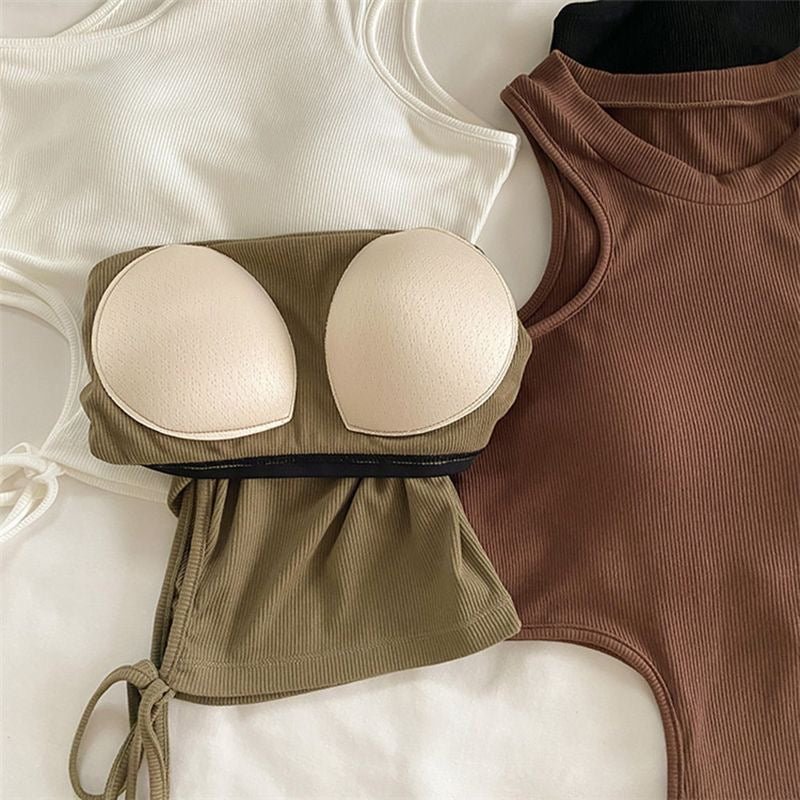 Chic Side - Tie Built - In Bra Tank – Effortless Edge & Comfort - Zero Bra