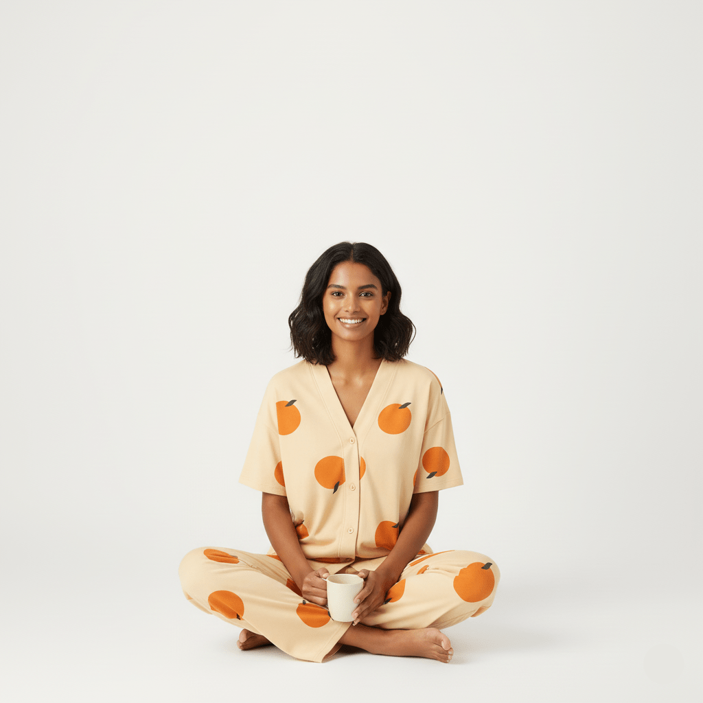 Citrus Bliss PJ Set – With Padded Fresh Glow - Zero Bra