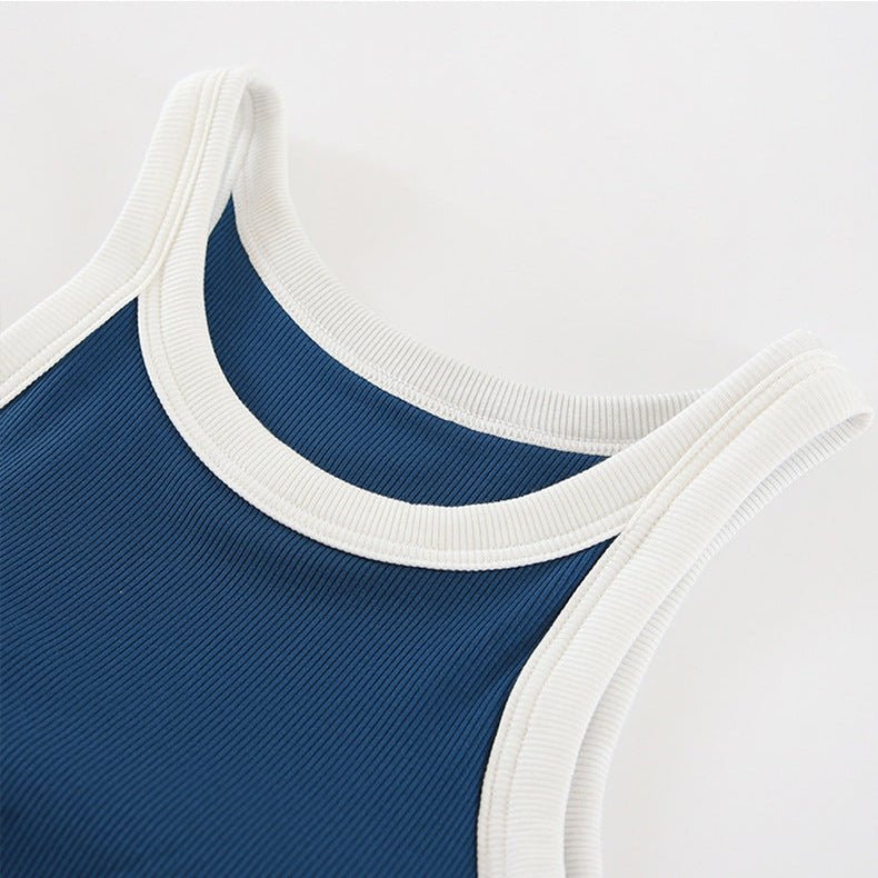 Contrast Edge Built - In Bra Tank – Bold Lines, Seamless Support! - Zero Bra