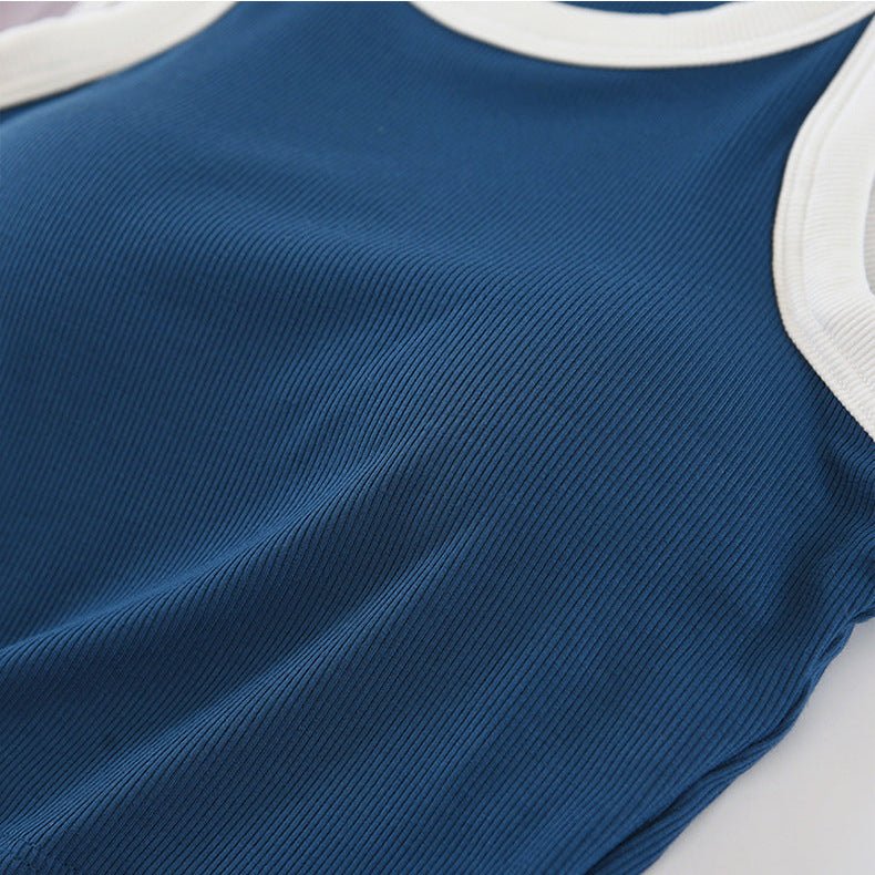 Contrast Edge Built - In Bra Tank – Bold Lines, Seamless Support! - Zero Bra